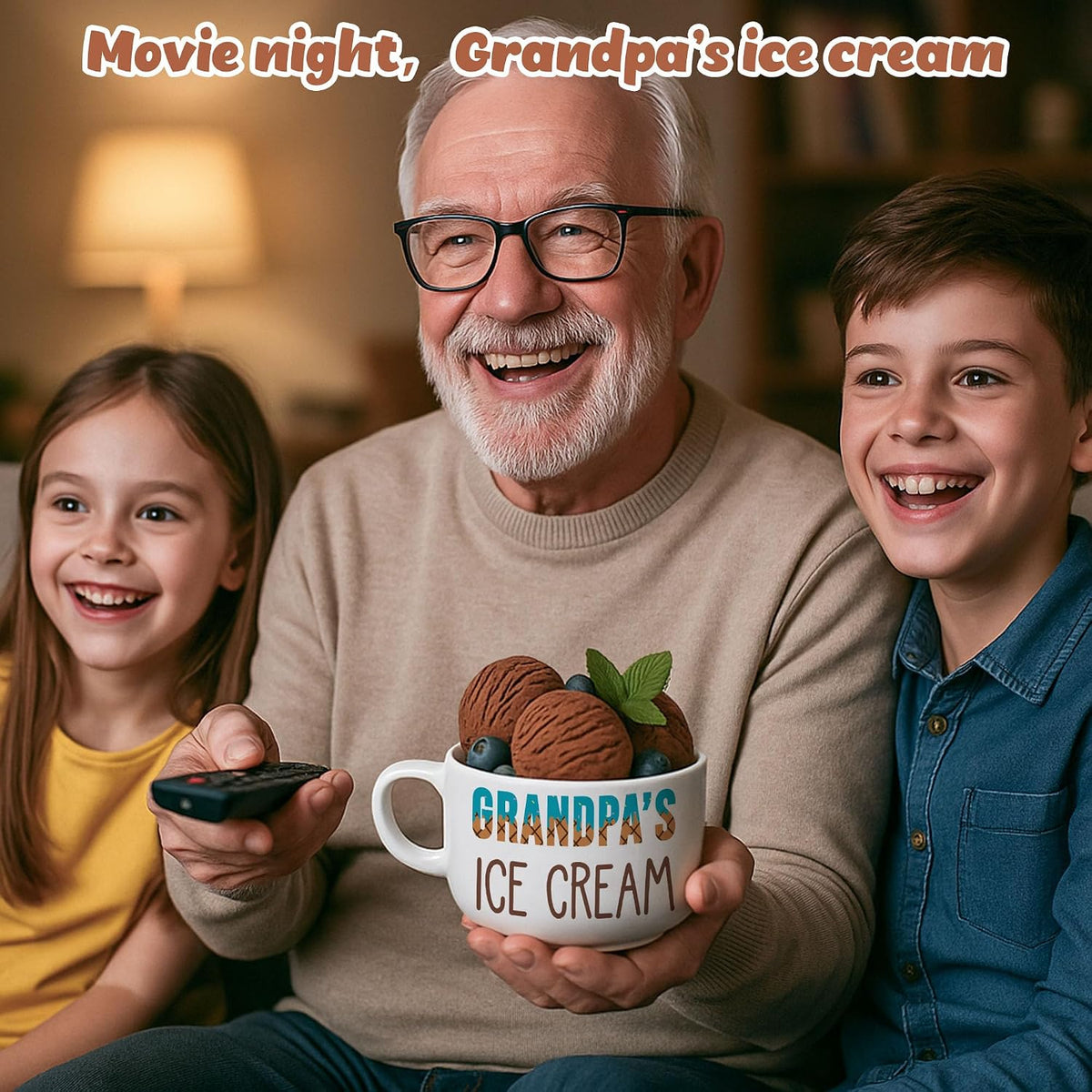 Grandpa Birthday Gift from Grandkids, Grandpa'S Ice Cream Bowl