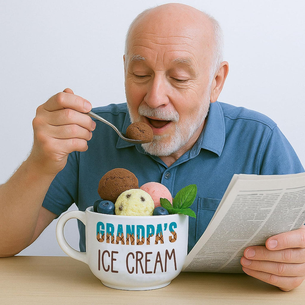 Grandpa Birthday Gift from Grandkids, Grandpa'S Ice Cream Bowl