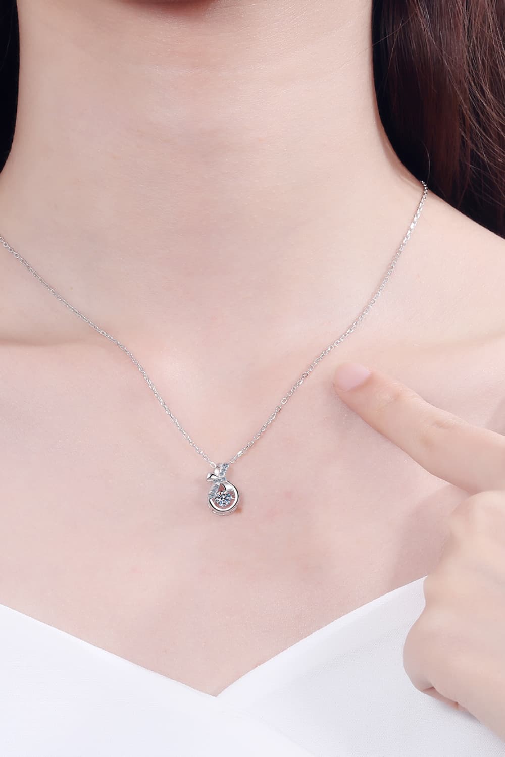 1 Carat Moissanite 925 Sterling Silver Necklace Trendsi