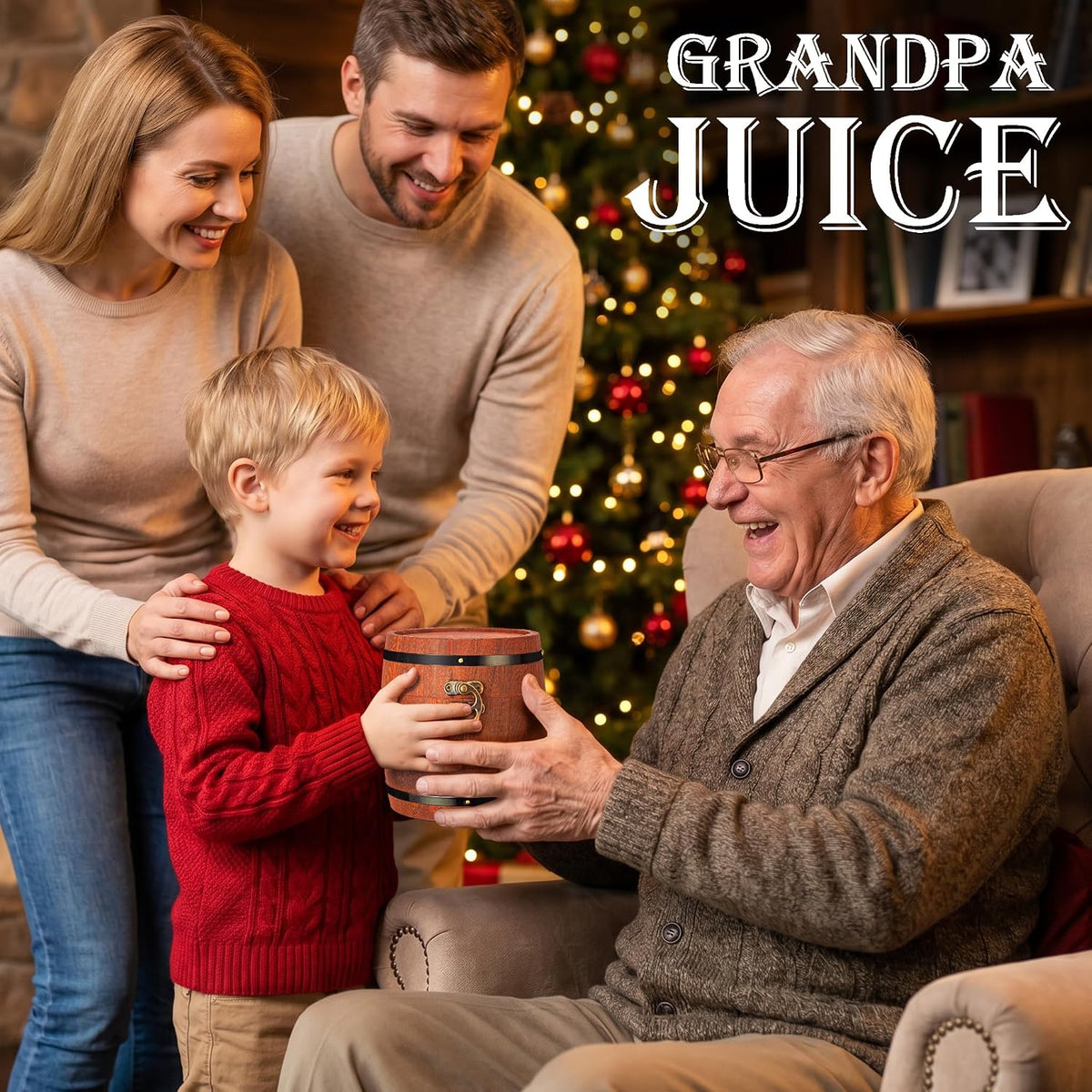Grandpa Juice Whiskey Glass Set 12 Oz, Rocks Glasses Father'S Day Ideas in Barrel Box, Unique Bourbon Glass Gifts for Men, Best Grandpas, Grandfather, Birthday, Christmas