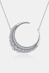 1.8 Carat Moissanite Crescent Moon Shape Pendant Necklace Trendsi