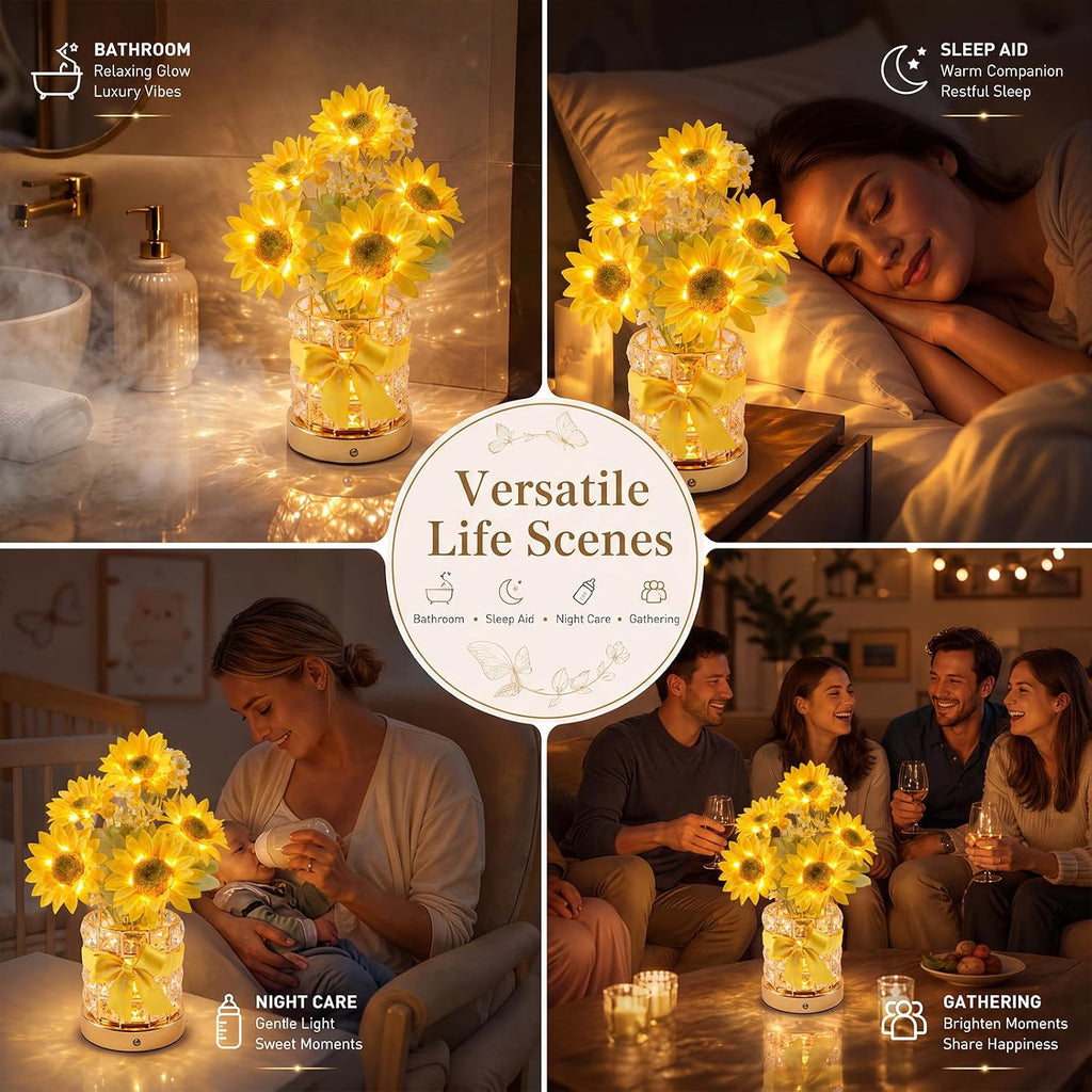 Sunflowers Flower Lamp Birthday Gifts for Women Mothers Day Gifts