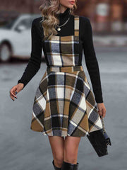 Crisscross Plaid Wide Strap Overall Dress Trendsi