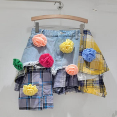 Patchflare Denim Skirt