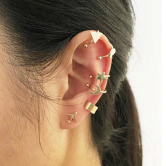 Creative Simple Non-Pierced Ear Clip Five-Piece Set,✨ Elevate Your Look with Modern Minimalist Ear Clips!