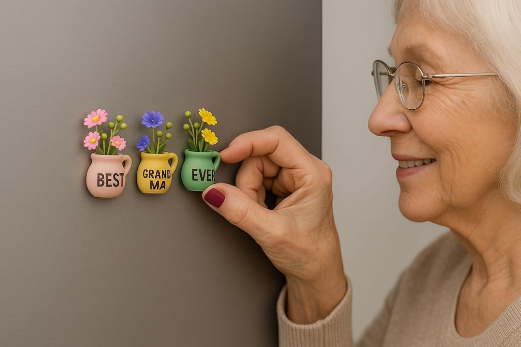 Mini Vase Magnets for Fridge - Christmas Grandma Gifts from Granddaughter, Best for Grandma for Birthday