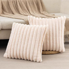 5-Piece Plush Velvet Pillow Set with Dual Textures for Cozy Home Decor