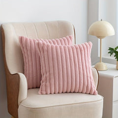 5-Piece Plush Velvet Pillow Set with Dual Textures for Cozy Home Decor