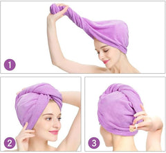 Microfiber Absorbent Dry Hair Cap – The Ultimate Shower Companion 2 Pcs