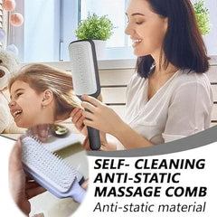 CleanSweep™ - Detangle, Massage, and Self-Clean – All-in-One Hair Care Essential.