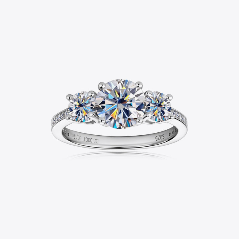 3 Carat Moissanite 925 Sterling Silver Ring Trendsi