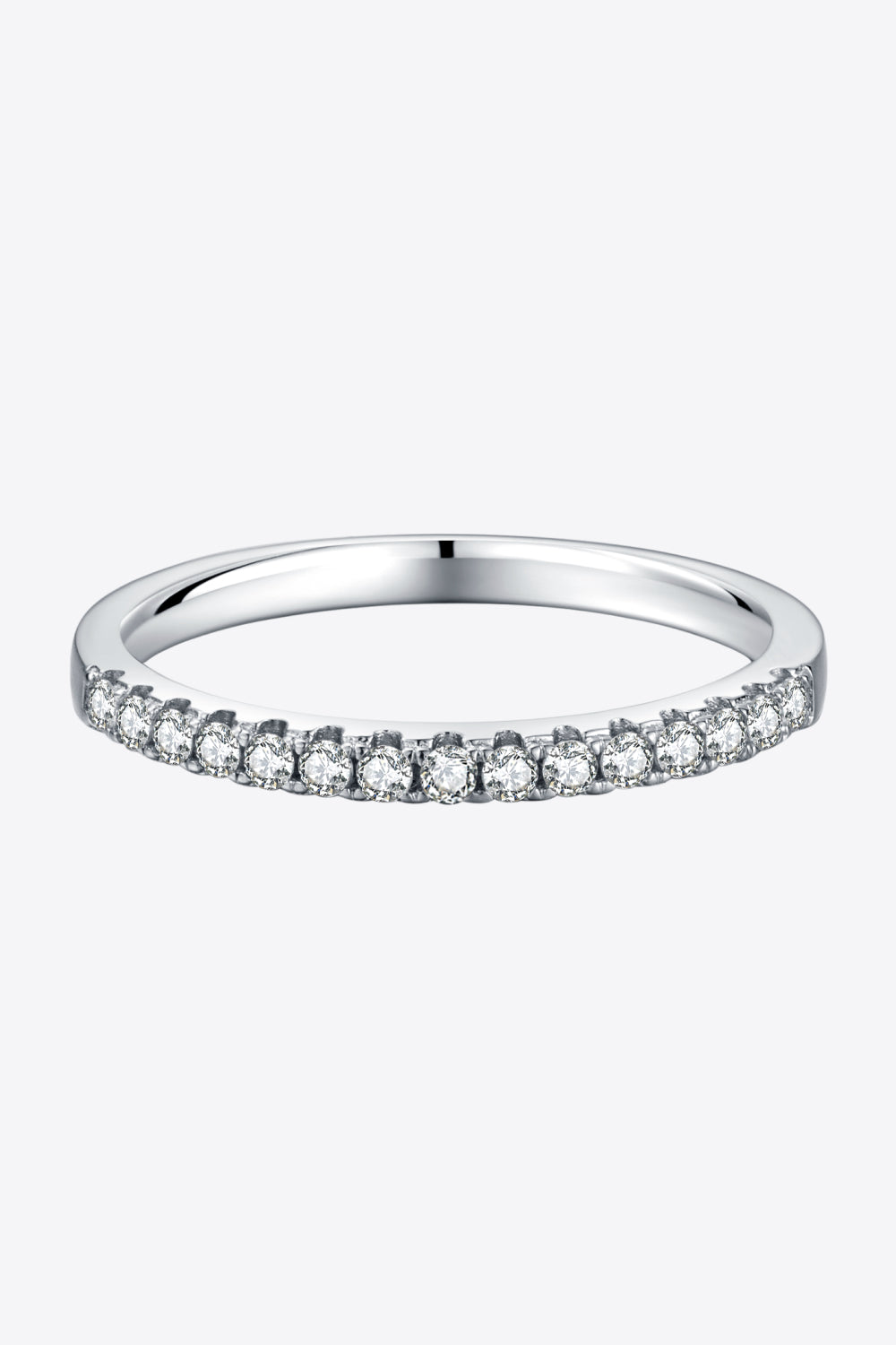 Moissanite Platinum-Plated Half-Eternity Ring Trendsi