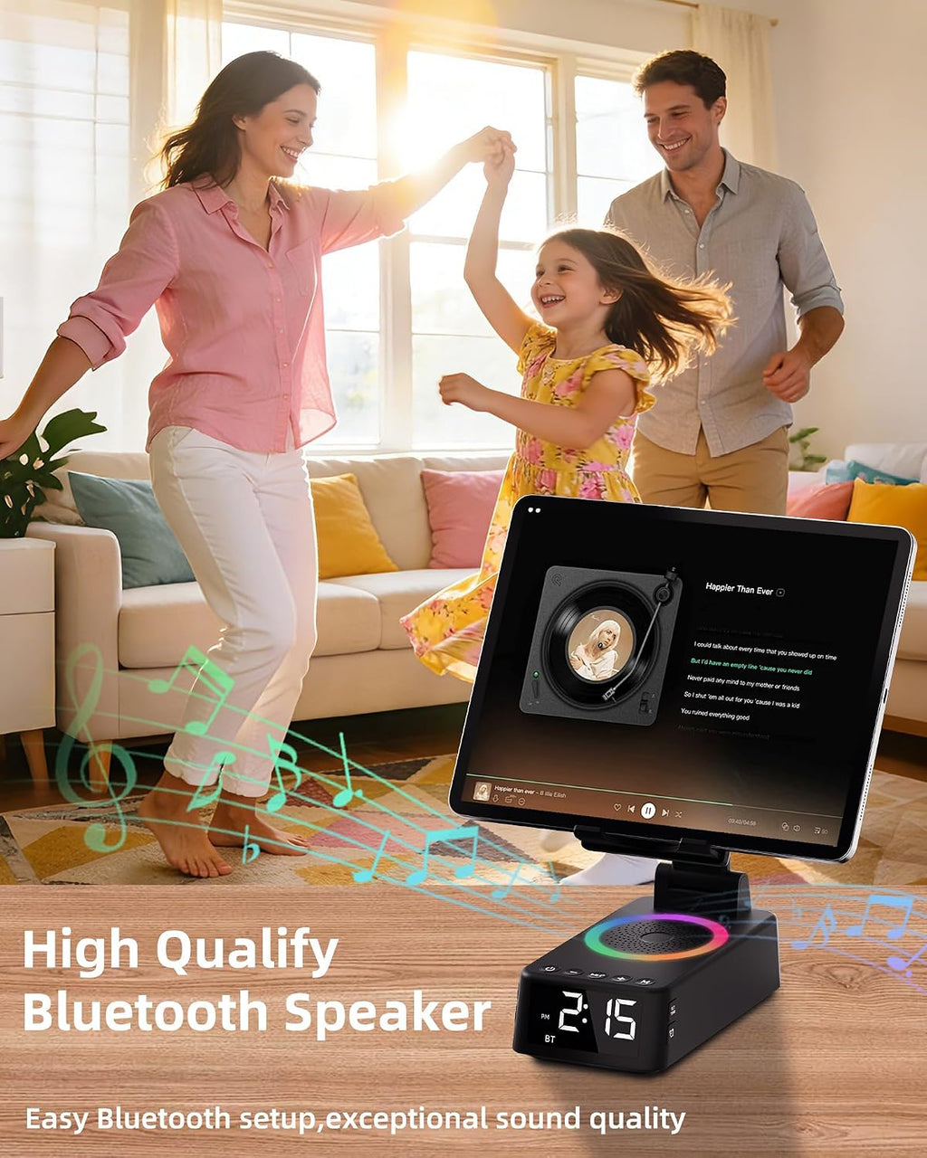 Gifts for Men Women, Bluetooth Speaker with Phone Stand White Noise Machine