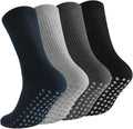 Non Slip Grip Socks for Men Women Crew Grippy Socks for Hospital Elderly