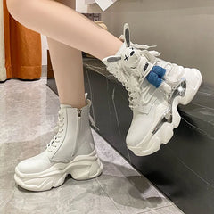 Make a Bold Statement with IconicStep™ Women's Cartoon High-Top Biker Boots