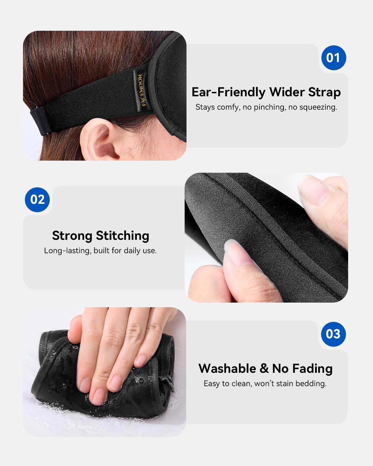 3D Blackout Weighted Sleep Mask, Airplane Travel & Nurse Essential