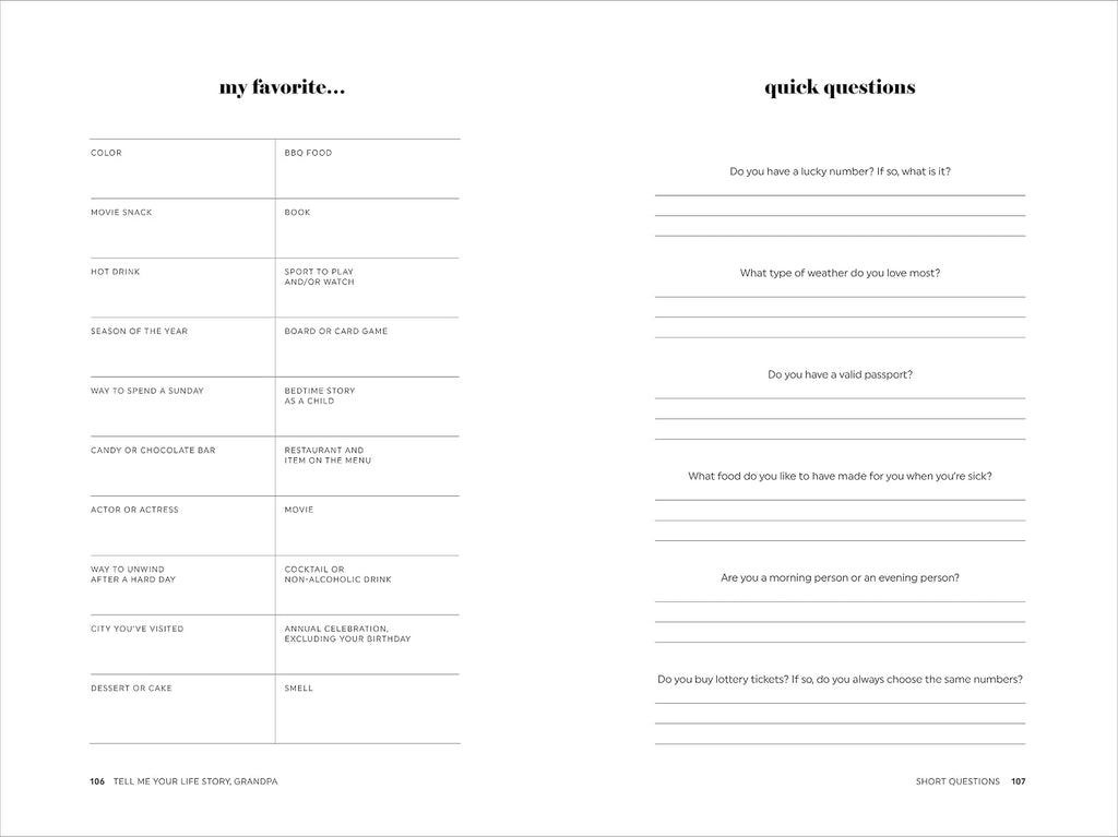 Tell Me Your Life Story, Grandpa: a Grandfather’S Guided Journal and Memory Keepsake Book (Tell Me Your Life Story® Series Books)