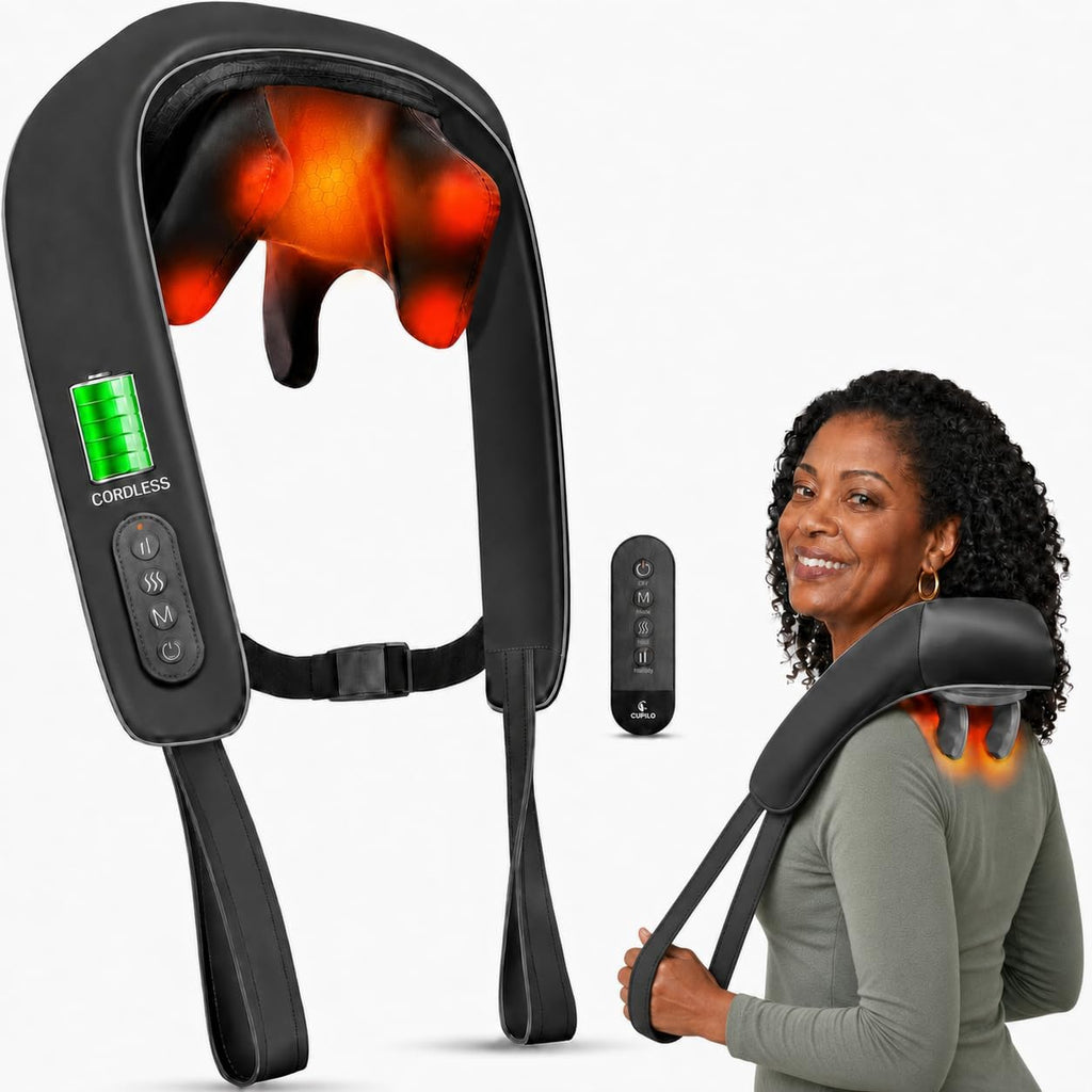 CuPiLo Cordless Neck Massager with Heat & Remote Control, 2026 Upgraded