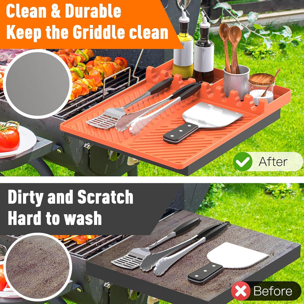 Silicone Grill Mat Compatible with Blackstone, BBQ Griddle Tool