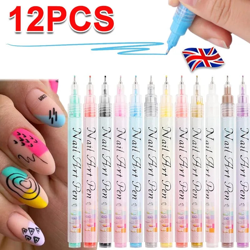 NailMuse™ 12-Piece Professional Nail Art Pen Set