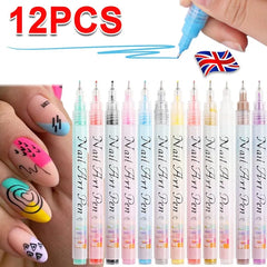 NailMuse™ 12-Piece Professional Nail Art Pen Set