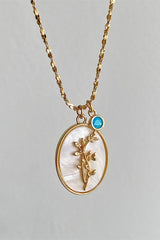 Flower Shell Pendant Copper Necklace Trendsi