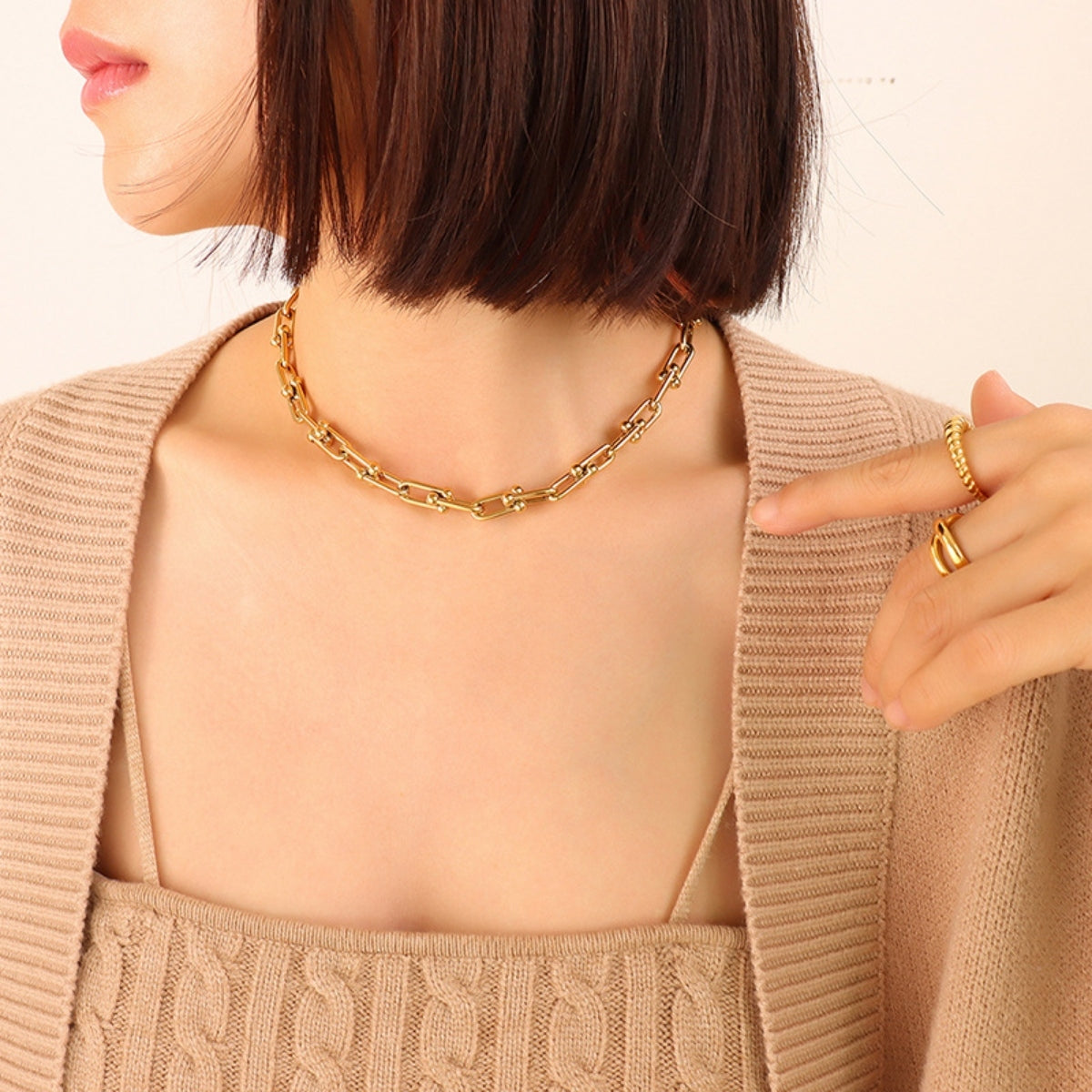 Chunky Chain Titanium Steel Necklace Trendsi