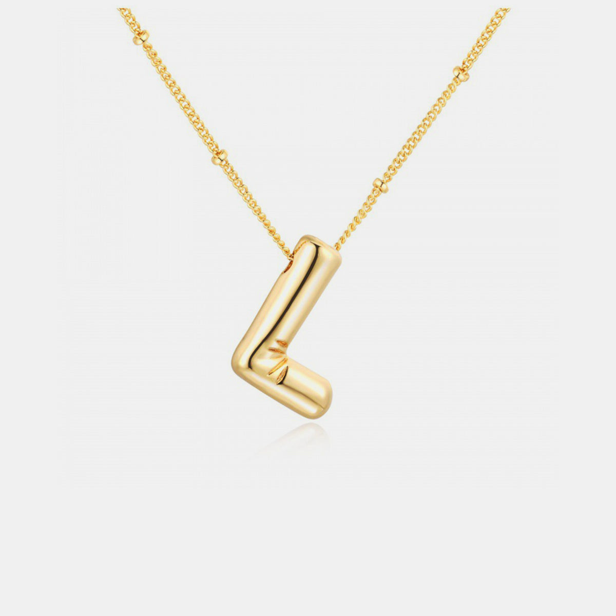 Gold-Plated Bubble Initial Necklace Trendsi