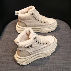 Fleece Lined Warm Slugged Bottom Heighten Casual Shoes