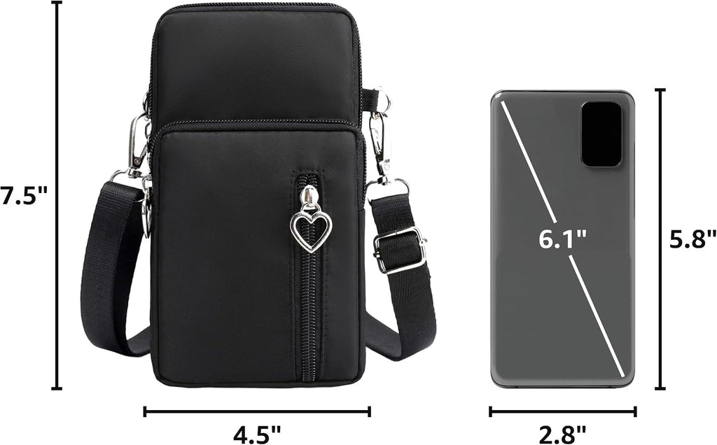 Small Crossbody Bag for Women - Mini Phone Purses with Crossbody Strap and Wallet - Nylon Arm Bag