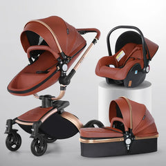 Elevate Your Baby's Comfort with LuxRide™ High-Landscape 3-in-1 Baby Stroller
