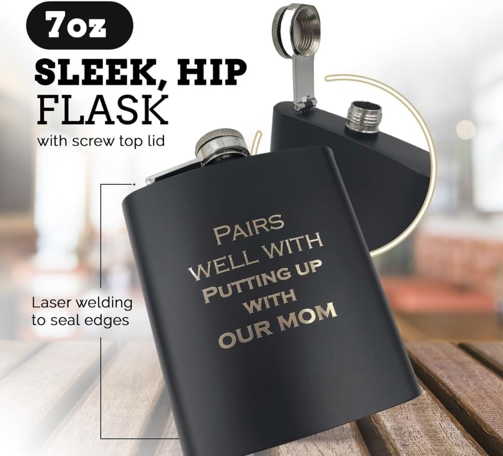 Step Dad Gifts, Step Dad Fathers Day, Bonus Dads Gifts, Stepdad Birthday Present, Presents for Step Father Christmas, Stepfather Present for Fathers Day, Hip Flask (Our)