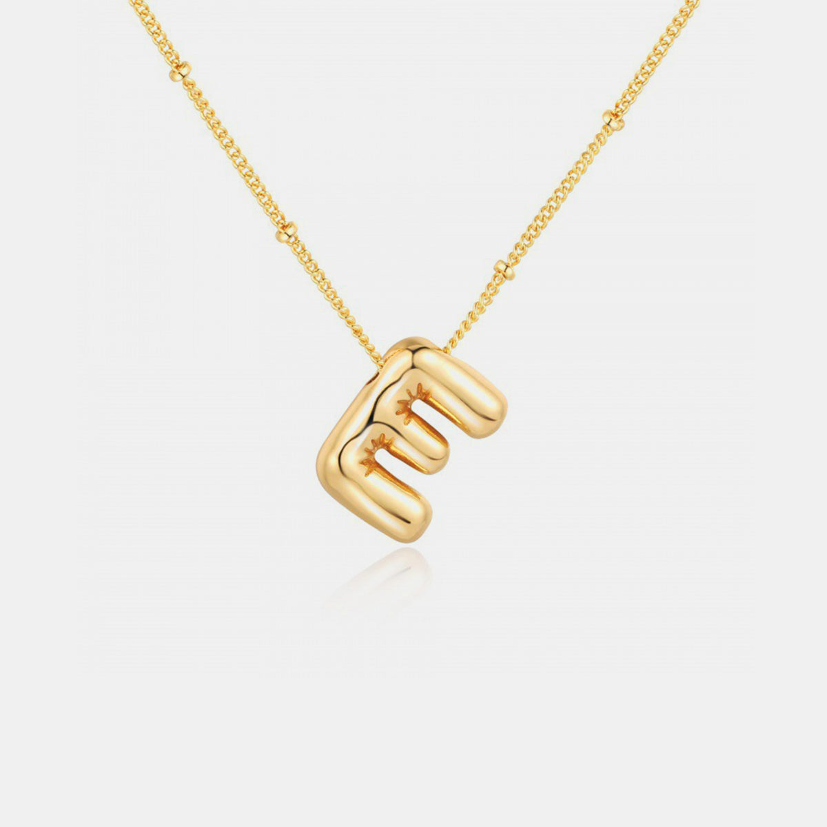 Gold-Plated Bubble Initial Necklace Trendsi