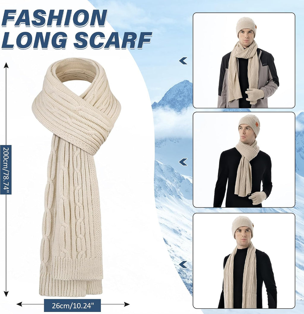 Winter Beanie Hats for Men Touchsreen Gloves Scarf Gifts for Men