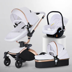 Elevate Your Baby's Comfort with LuxRide™ High-Landscape 3-in-1 Baby Stroller