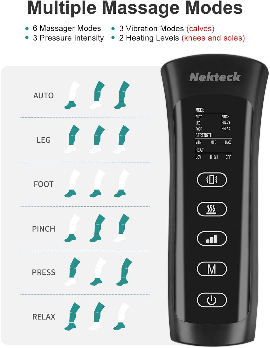 Leg Massager for Circulation and Pain Relief, 2 Heat & 3 Vibration