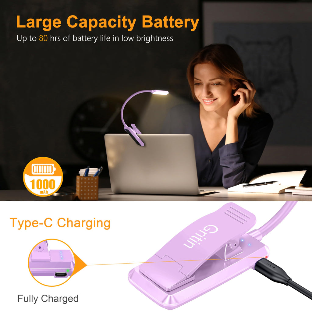 Gritin 9 LED Rechargeable Book Light for Reading in Bed