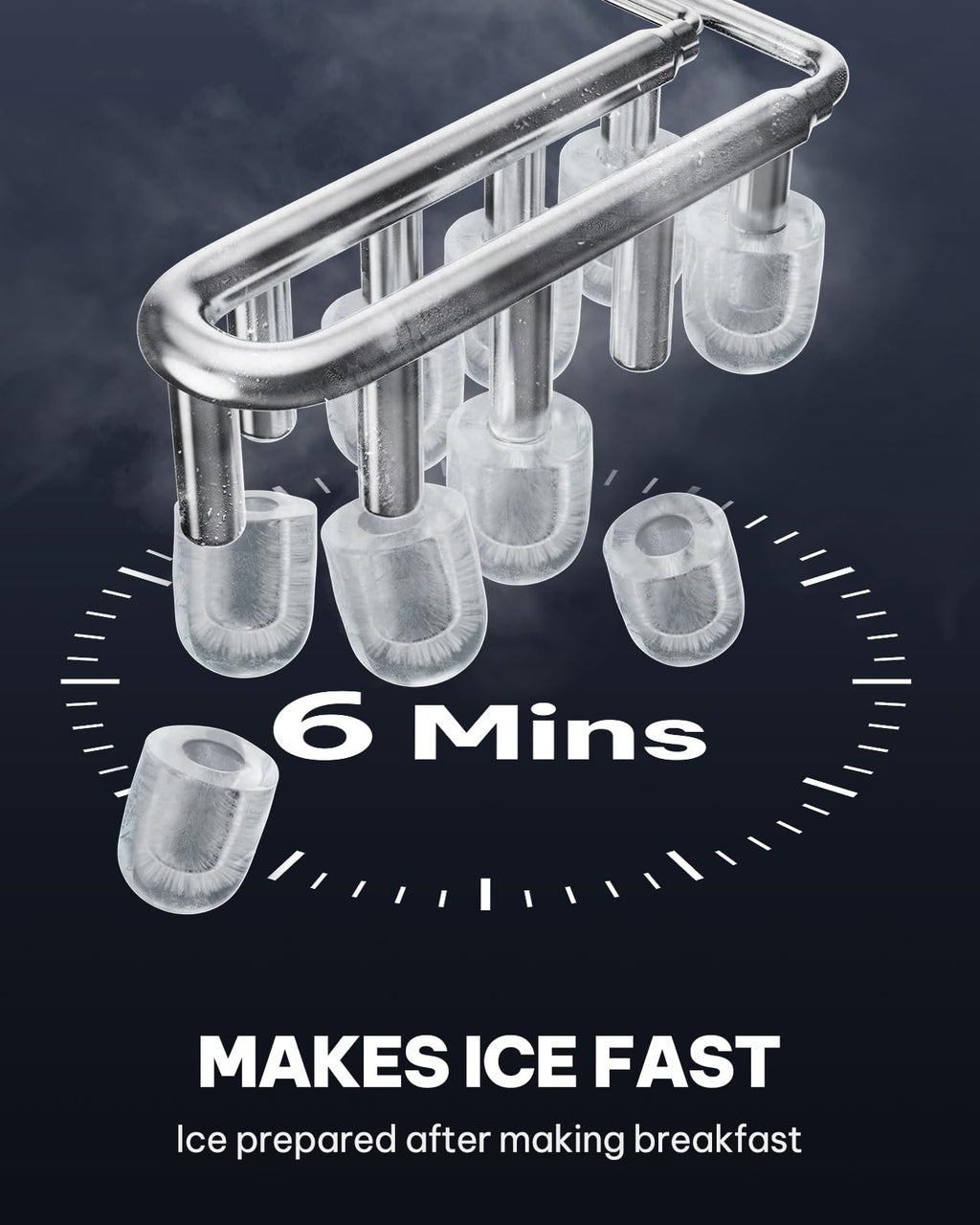 Silonn Ice Maker Countertop, Portable Ice Machine with Carry Handle, Self-Cleaning Ice Makers with Basket and Scoop, 9 Cubes in 6 Mins, 26 lbs per Day, Ideal for Home, Kitchen, Camping, RV
