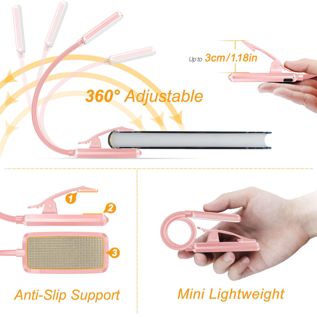 Gritin 9 LED Rechargeable Book Light for Reading in Bed