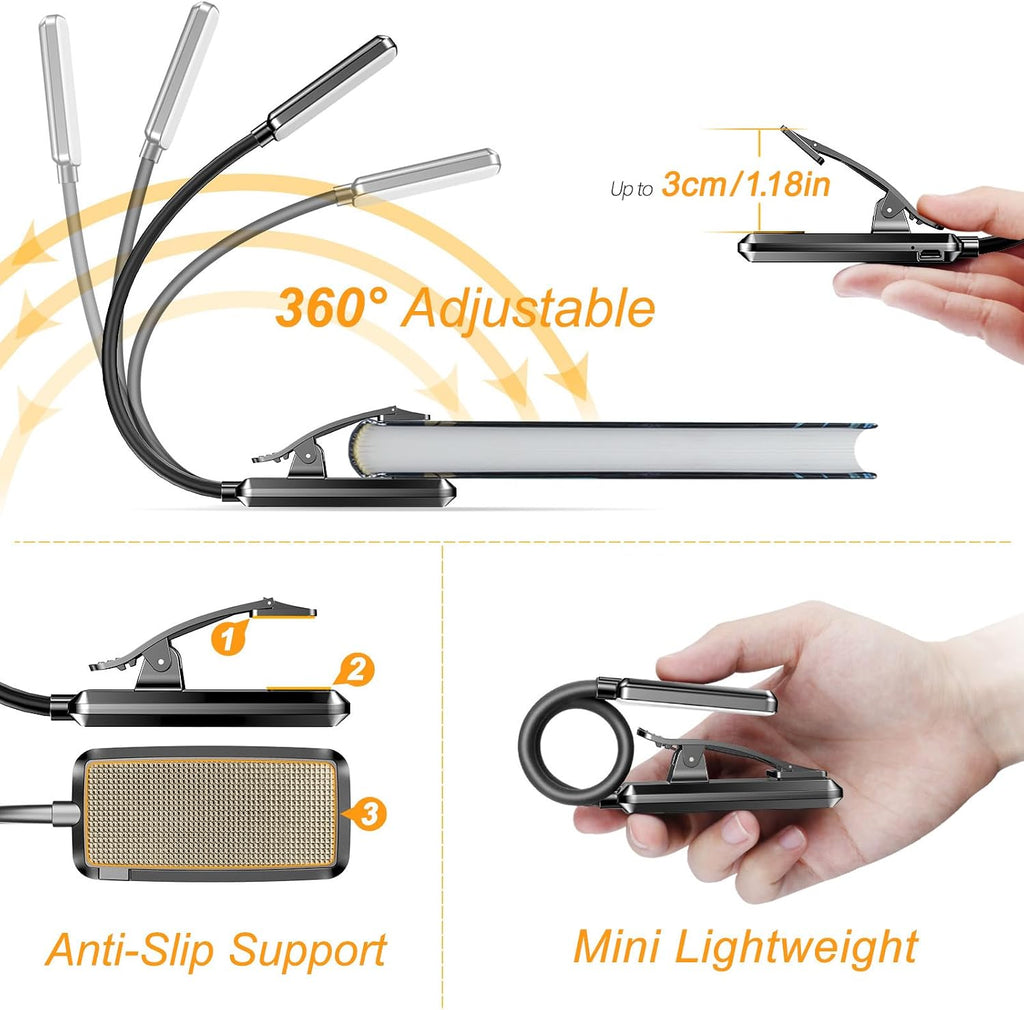 Gritin 9 LED Rechargeable Book Light for Reading in Bed