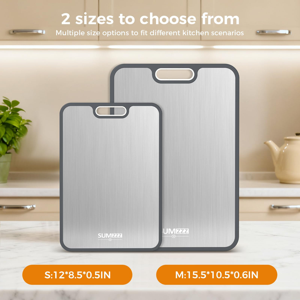 Titanium Cutting Board for Kitchen, Pure Titanium/PP, Size 16”×11”