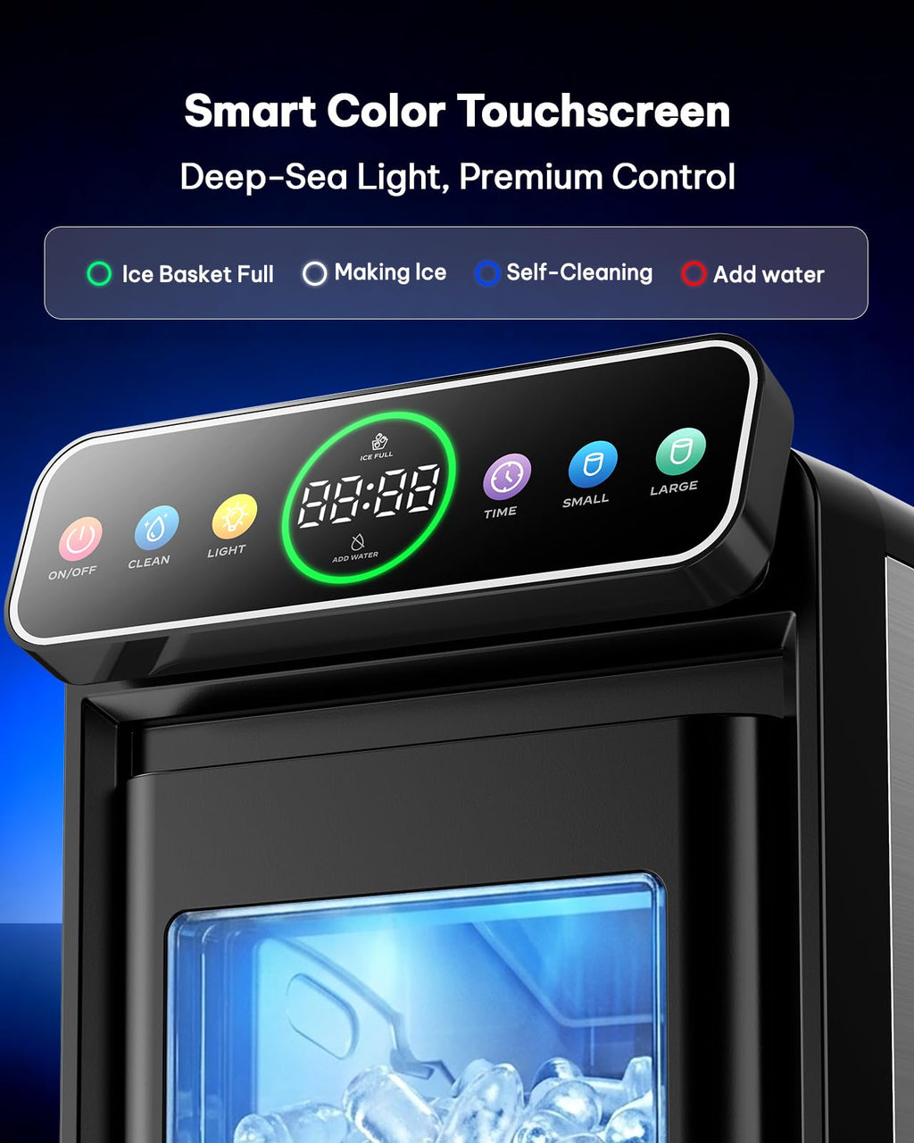 Silonn Ice Maker Countertop, Portable Ice Machine with Carry Handle, Self-Cleaning Ice Makers with Basket and Scoop, 9 Cubes in 6 Mins, 26 lbs per Day, Ideal for Home, Kitchen, Camping, RV