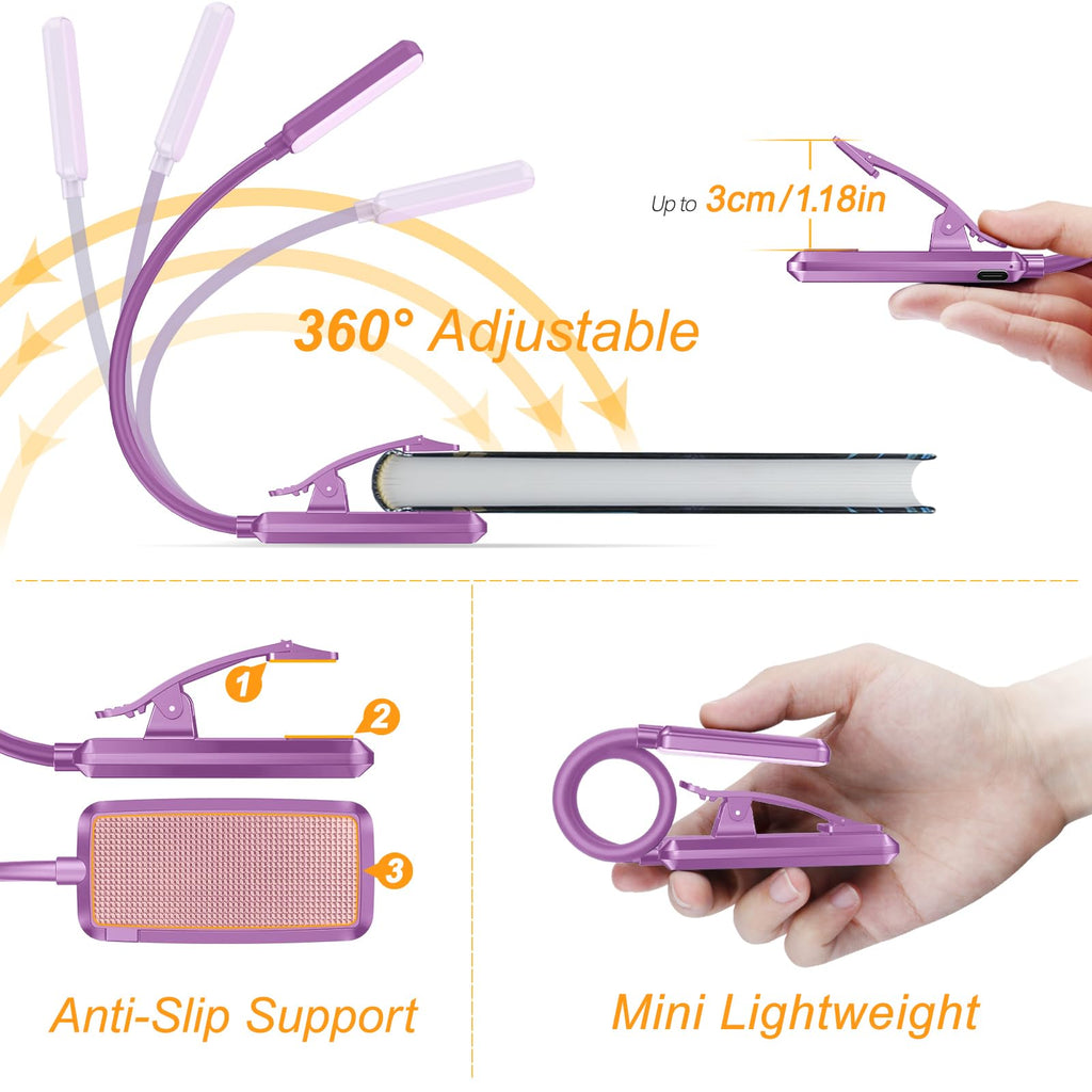 Gritin 9 LED Rechargeable Book Light for Reading in Bed