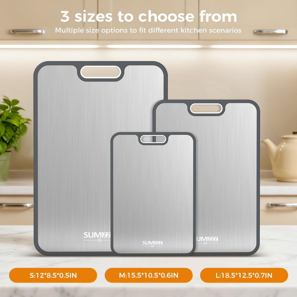 Titanium Cutting Board for Kitchen, Pure Titanium/PP, Size 16”×11”