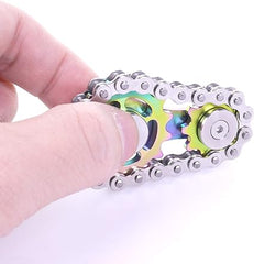Chain & Toothed Flywheel Fidget Spinner – Stress Relief Toy (+Free Gift Included)