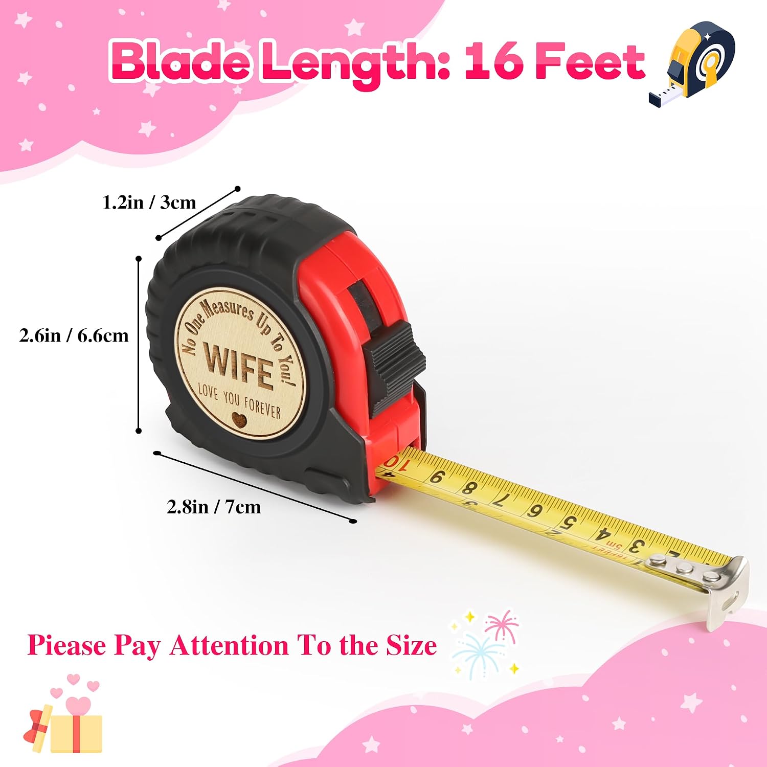 Practical Wife Birthday Gift from Husband, 16 FT Tape Measure