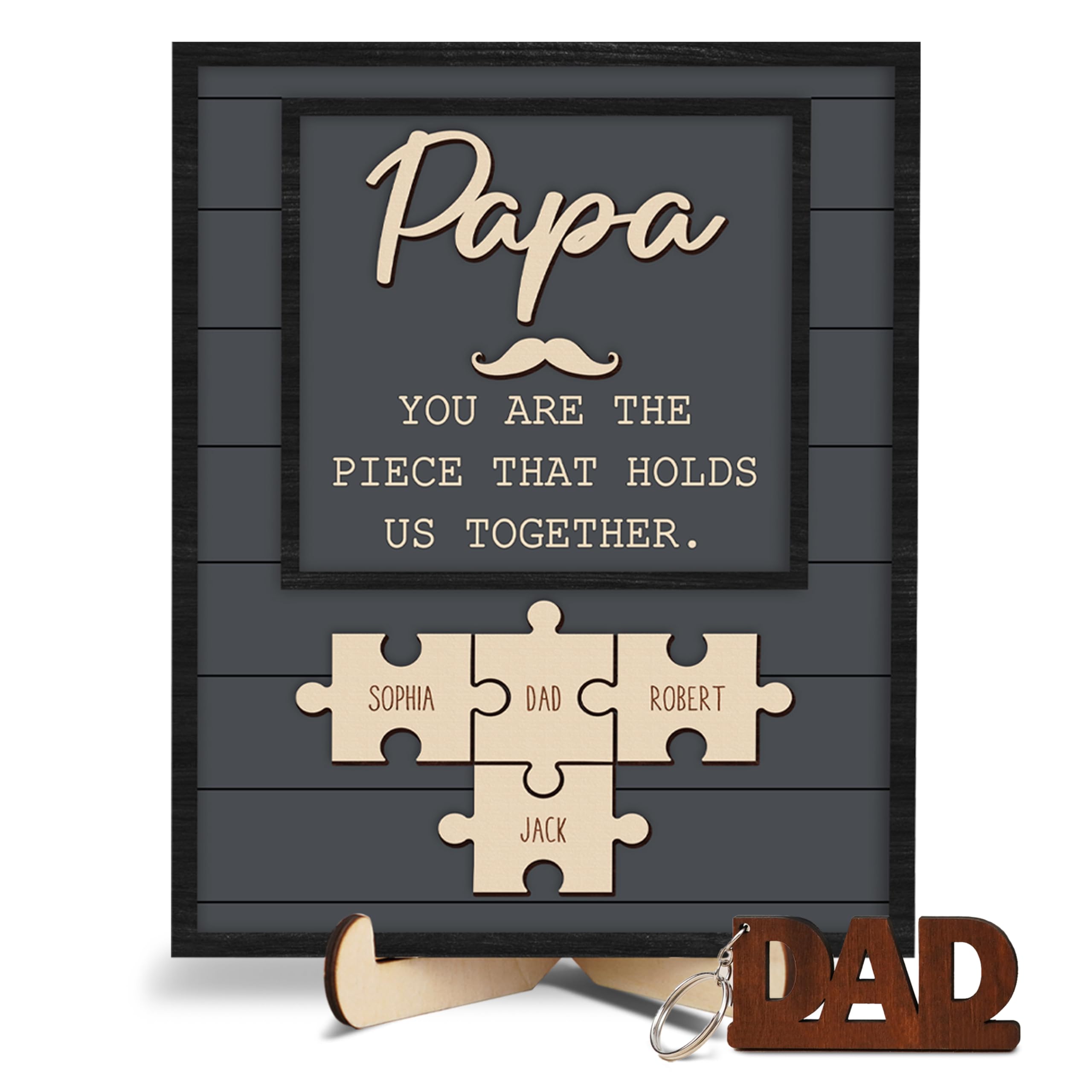10" Best Dad Ever Hands Down Sign DIY Dad Gifts from Kids Handprint Kit with Acrylic Paint, Toddler Craft Birthday Gift Father's Day for Daddy, Papa Family Plaque with Daughter, Son Names HF90-D