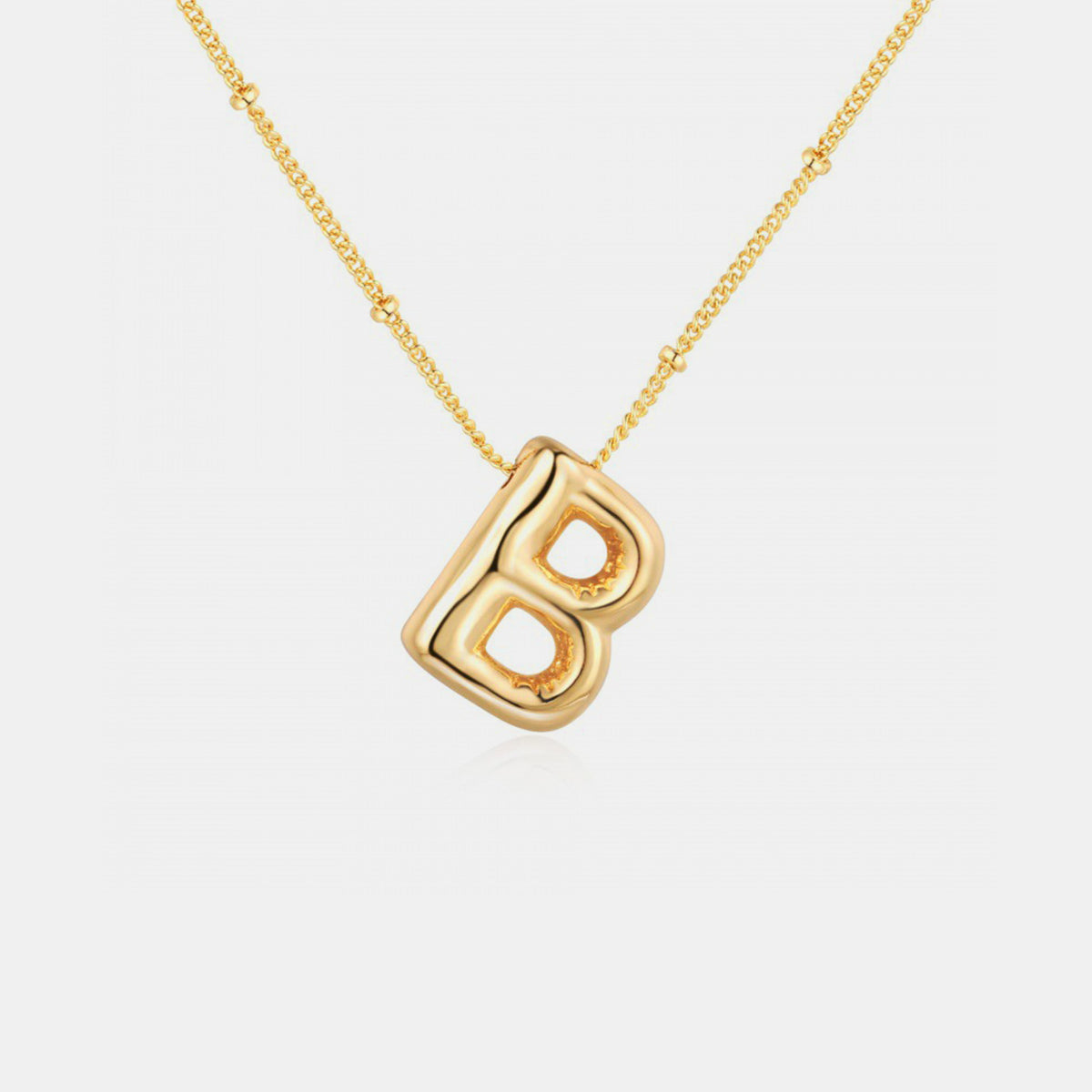 Gold-Plated Bubble Initial Necklace Trendsi