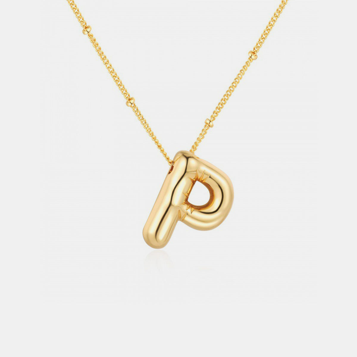 Gold-Plated Bubble Initial Necklace Trendsi