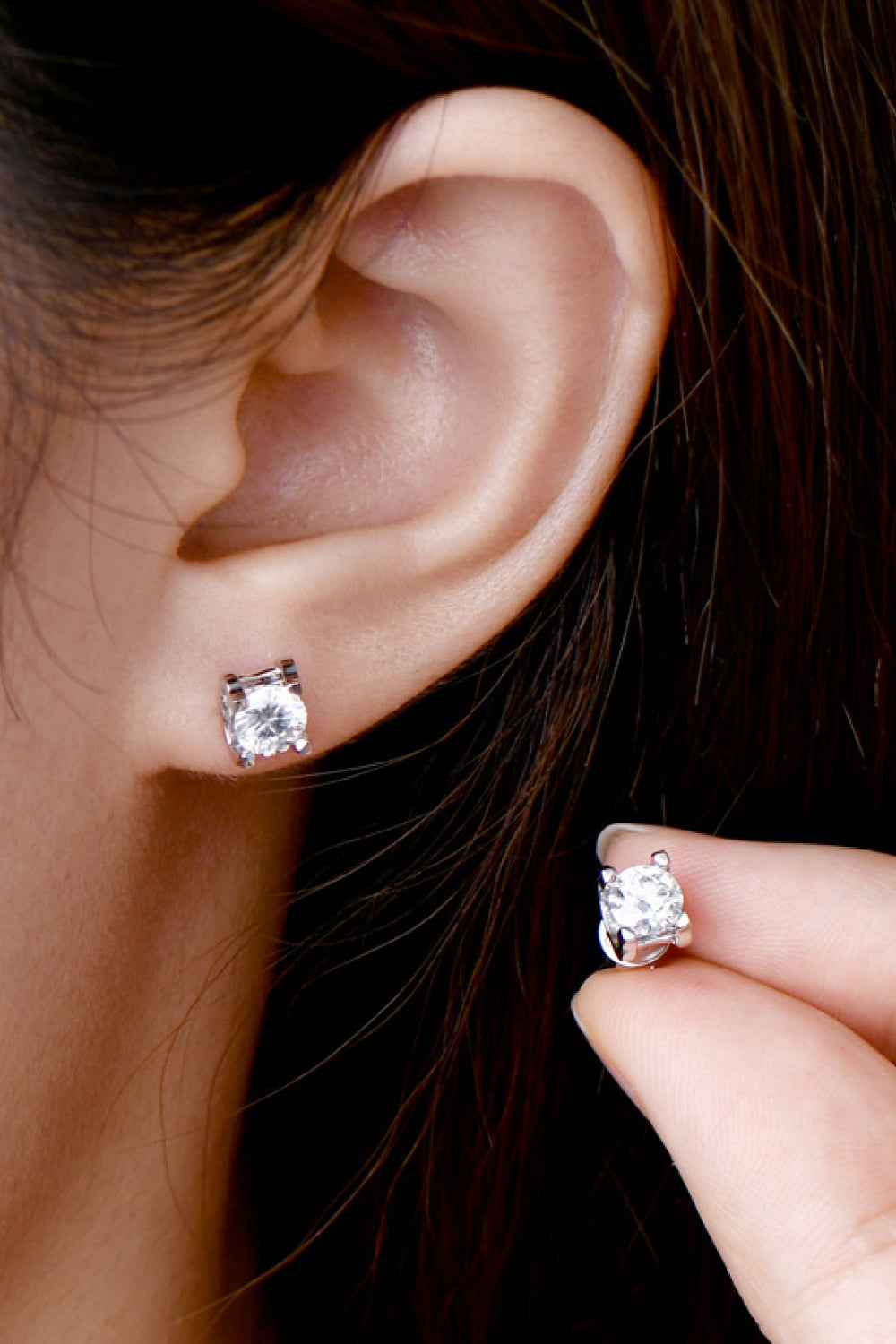 Moissanite 925 Sterling Silver Stud Earrings Trendsi